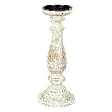 Ljusstake Rustik Trävit Stor